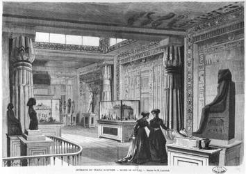 Interieur van de Egyptische Tempel op de Universele Tentoonstelling op het Champ-de-Mars in Parijs, 1867
